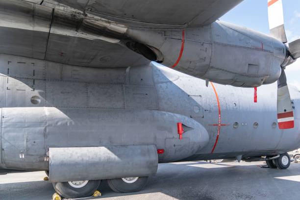 istock Military transport aircraft door 1071237612