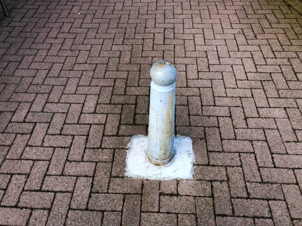 istock Columns to protect the sidewalk from the road. 1071239184
