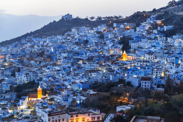 istock Chefchaouen cityscape at sunset 1071242758