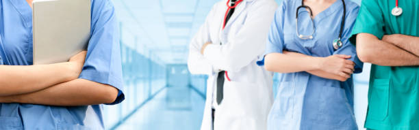 istock Doctor working in hospital with other doctors. 1071246148