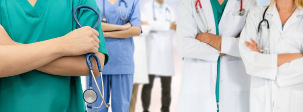 istock Doctor working in hospital with other doctors. 1071246230