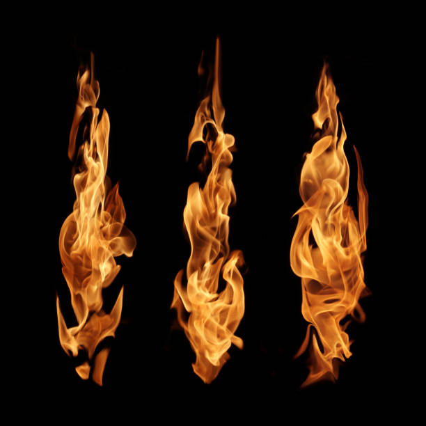 istock Fire flames  abstract collection isolated on black background 1071256598