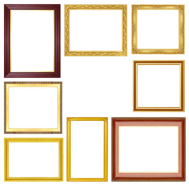 istock The antique gold frame on the white background 1071257998