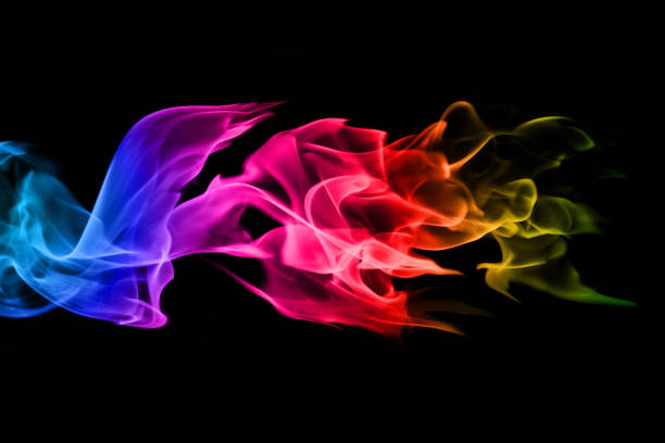 istock abstract colorful Fire flames on black background 1071261640