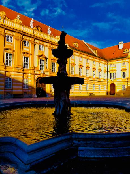 istock Fountain in Melk Abbey Courtyard 1071263282