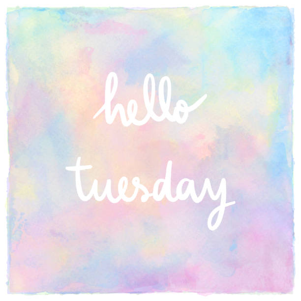 istock Hello Tuesday Hand Lettering on pastel watercolor 1071286016