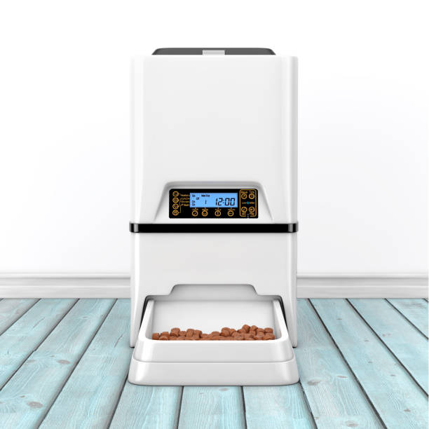 istock Automatic Electronic Digital Pet Dry Food Storage Meal Feeder Dispenser. 3d Rendering 1071293656