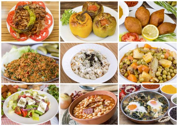 traditional delicious turkish foods collage. food concept. - 13448 imagens e fotografias de stock