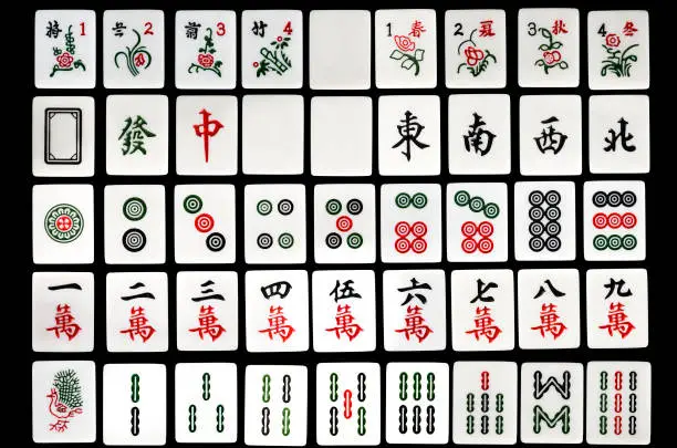 mahjong suit on black background