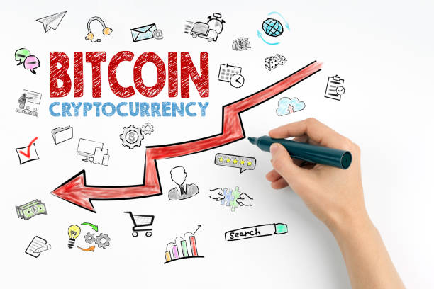 istock Bitcoin price crash concept with icons 1071305940