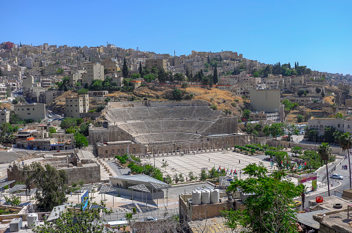 Jordan - view of Amman and the Roman amphitheater