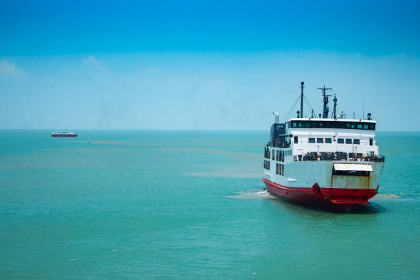 istock Ferry boat crossing in Sea. 1071317266