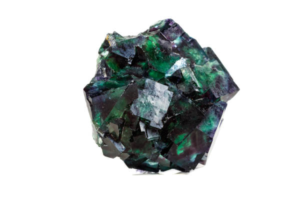 istock Macro mineral stone Fluorite on a white background 1071318430