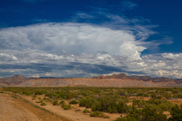 Amazing landscape along the desert highway after storm, Utah, USA