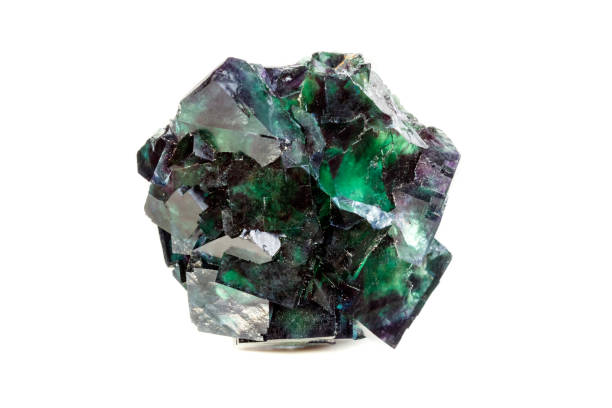 istock Macro mineral stone Fluorite on a white background 1071318768