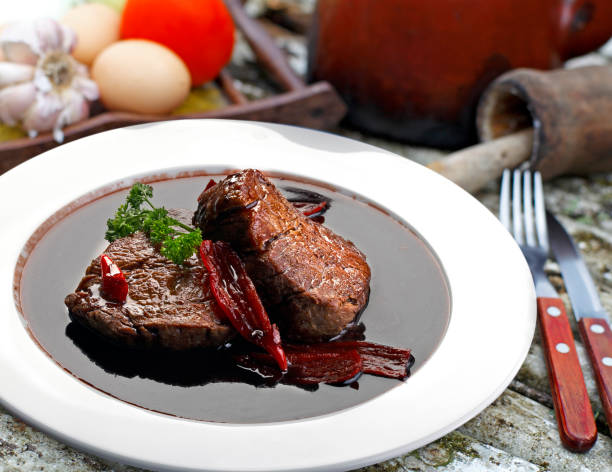 istock Filet mignon with red wine sauce 1071323358