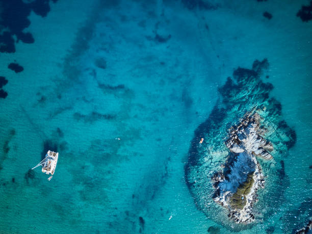 istock Beautiful beach top aerial view drone shot 1071325940