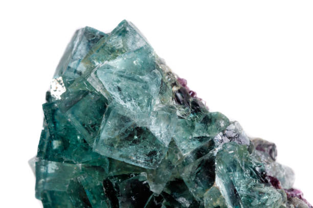 istock Macro mineral stone Fluorite on a white background 1071327404