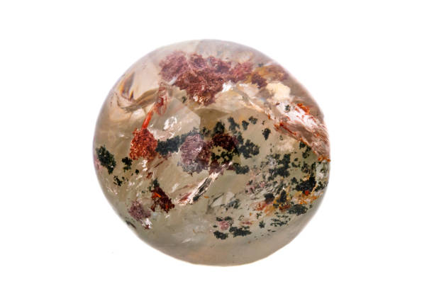istock Macro mineral stone Quartz aquarium on a white background 1071327426