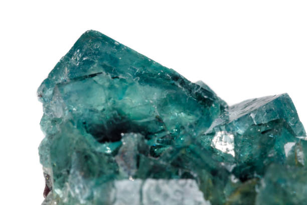 istock Macro mineral stone Fluorite on a white background 1071327440