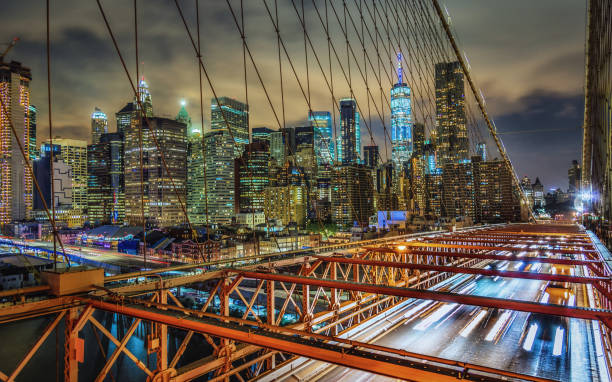 istock Manhattan from the Brooklyn Bridge at Night 1071327582