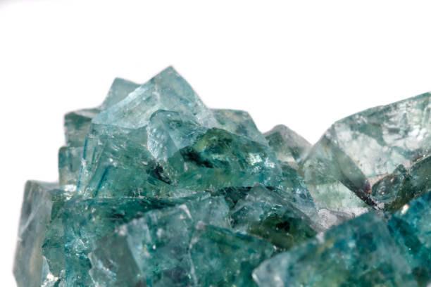 istock Macro mineral stone Fluorite on a white background 1071327694