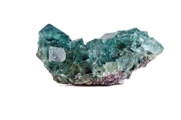 istock Macro mineral stone Fluorite on a white background 1071327820