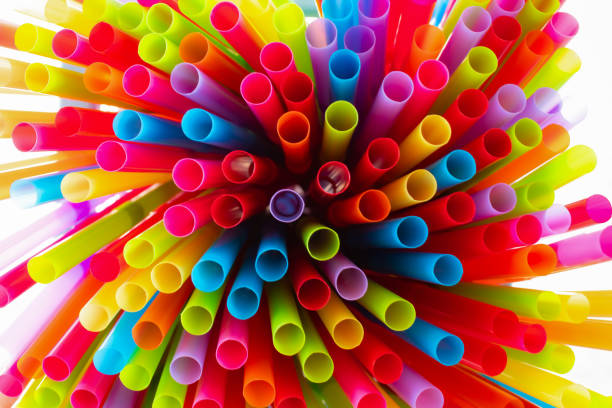 istock Drinking straws colorful coming together. 1071333320