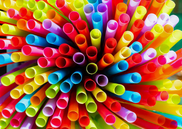istock Drinking straws colorful coming together. 1071333334