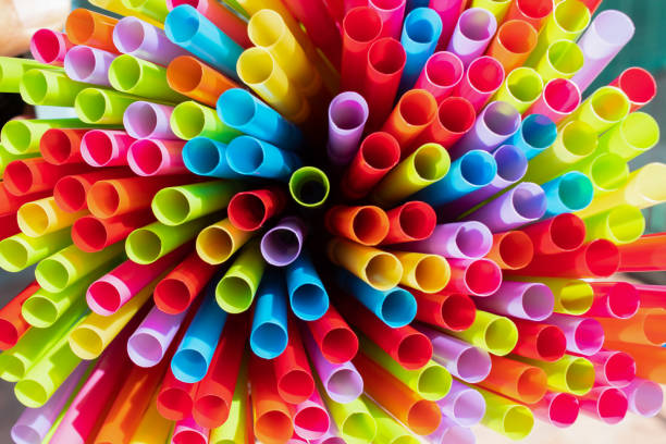 istock Drinking straws colorful coming together. 1071333366