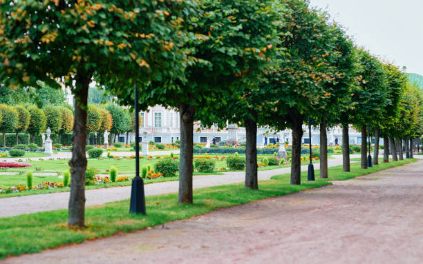 Moscow, Russia - September 4, 2010: Pathway in Kuskovo park in Moscow in Russia