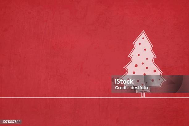 Rose Pink Colored Dotted Underlined Xmas Tree Over Maroon Red Colored Rippled Effect Gradient Grunge Vector Christmas Background Illustration Stock Illustration - Download Image Now