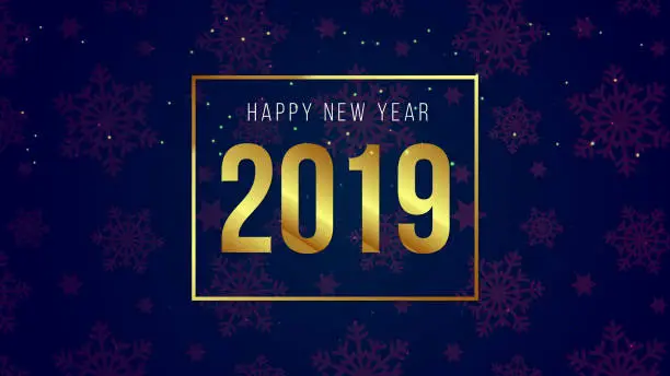 Vector illustration of New year banner 2019 dark background