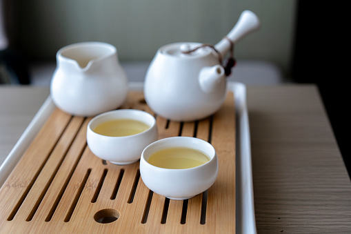 Chinese tea cup and tea pot