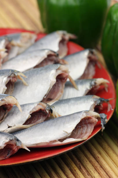 istock Straw curtain fresh fish on Straw curtain background 1071348760