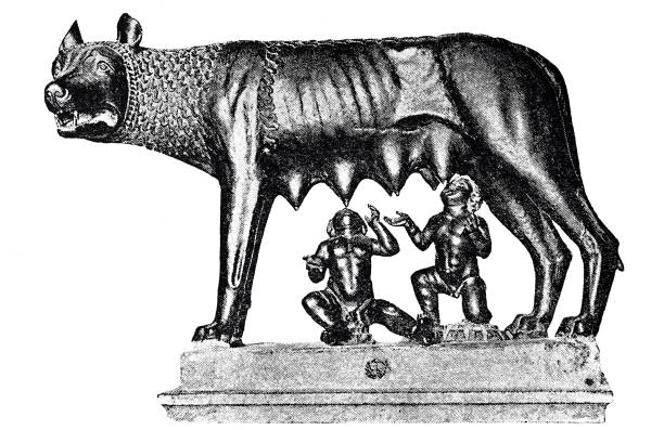 istock Statue: wolf feeding Romulus and Remus, the founders of ancient Rome 1071350898