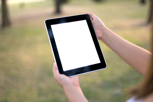 istock Woman holding digital tablet 1071351644