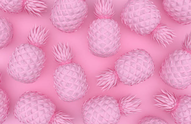 Pink Monochrome Pineapples On A Pink Background Stock Photo - Download  Image Now - Pineapple, Pink Color, Backgrounds - iStock
