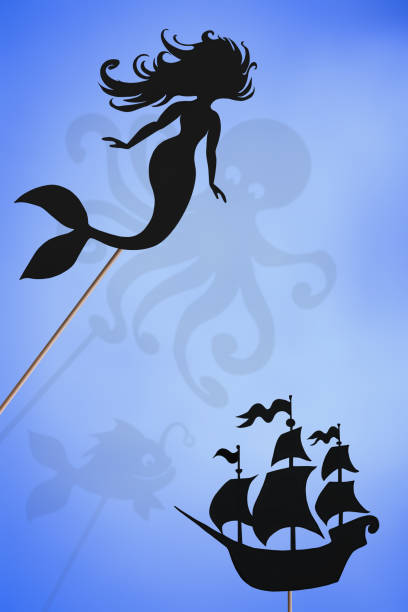istock Little mermaid fairytale, shadow puppets 1071356956