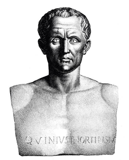 ilustrações de stock, clip art, desenhos animados e ícones de bust of hortensius, roman consul, senator and speaker - ancient civilization audio