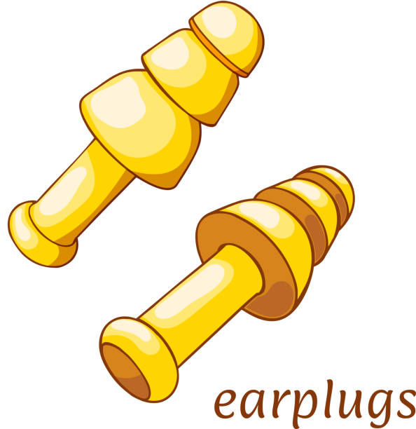 ilustrações de stock, clip art, desenhos animados e ícones de ear plugs on a white background. hearing protection earplugs in cartoon style. vector illustration - stopper