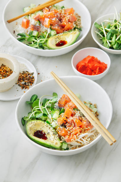 istock Poke bowls with ponzu dressing 1071364918