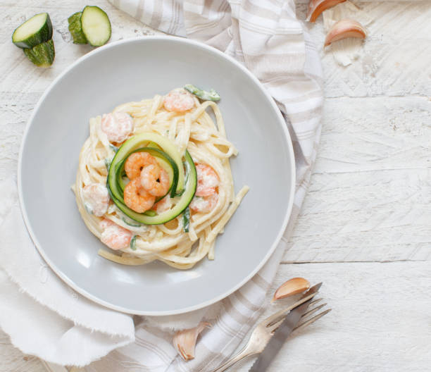 istock Lunguini with shrimps and zucchini 1071367598