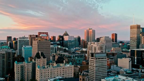 istock areal drone image of montreal canada at sunset 1071370460