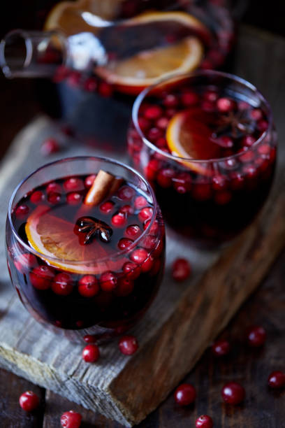 istock high angle view of homemade mulled wine with cranberries on table in kitchen 1071370484
