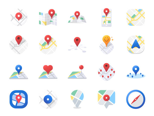 Map icon set. Included the icons as location, area, navigation, navigator, direction and more. Map icon set. Included the icons as location, area, navigation, navigator, direction and more. navigational equipment illustrations stock illustrations