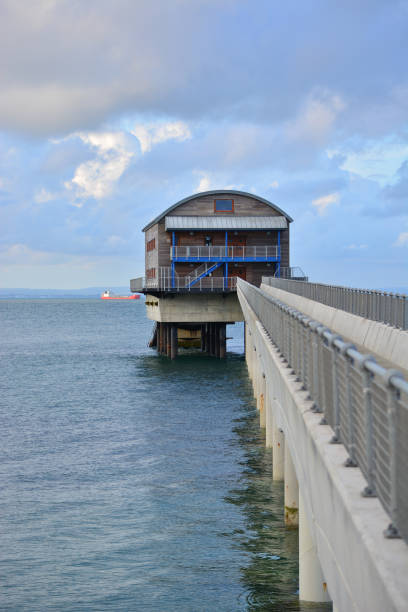 istock Lifeboat Station and Cloudy Sky 1071378762