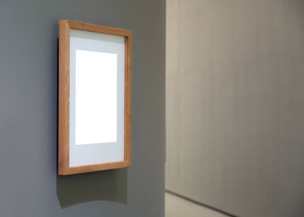 istock Blank empty golden frame on white background. Art gallery, museum exhibition white clipping path 1071380328