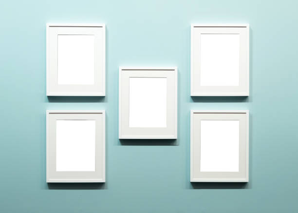 istock Blank empty golden frame on white background. Art gallery, museum exhibition white clipping path 1071380346
