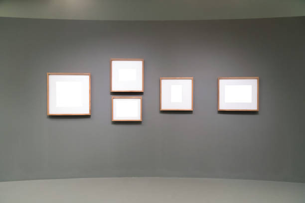 istock Blank empty golden frame on white background. Art gallery, museum exhibition white clipping path 1071380442